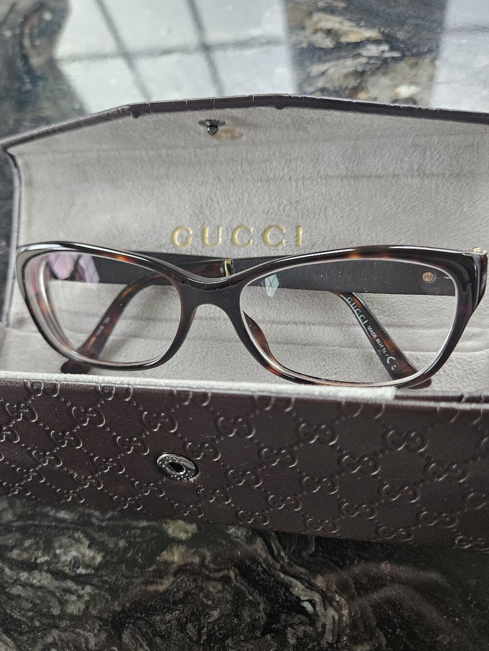 Gucci Brown Tortoise Shell Cat-Eye Eyewear No. 3639 OXB - Picture 1 of 10